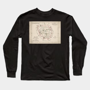 Old Map - Vintage - Department of Creuse Long Sleeve T-Shirt